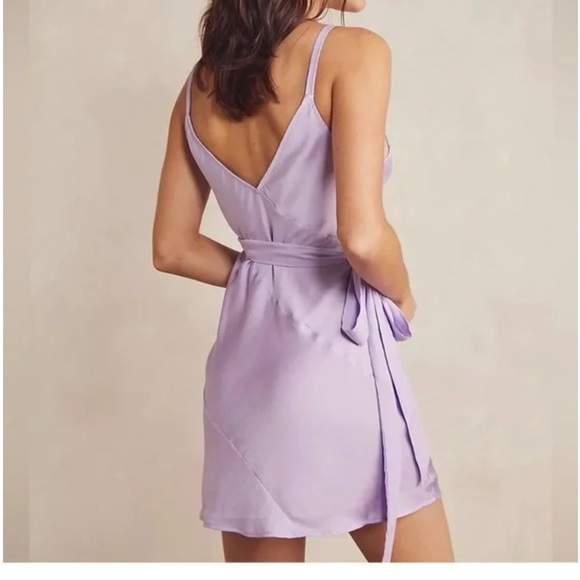 Free People: Like me or Love me mini Slip: Lavender Wrap Dress size S - Picture 2 of 7